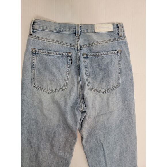 NEON BLONDE Light Blue Straight Leg Jeans with Leopard Detail - Picture 13 of 15